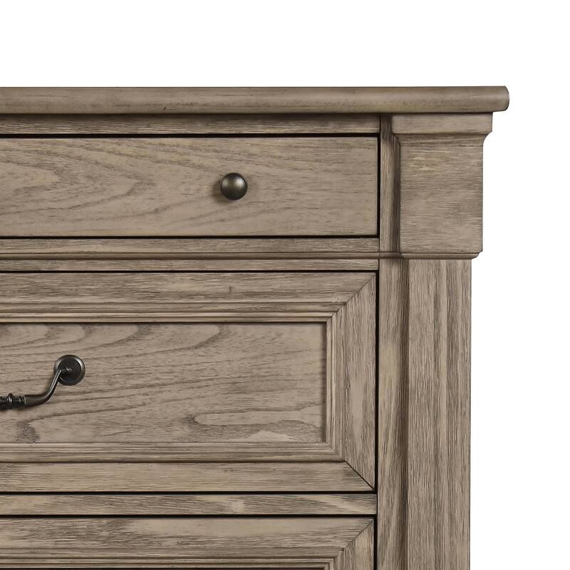 Furniture of America Wacine Weathered Grey Solid Wood 5-Drawer Chest