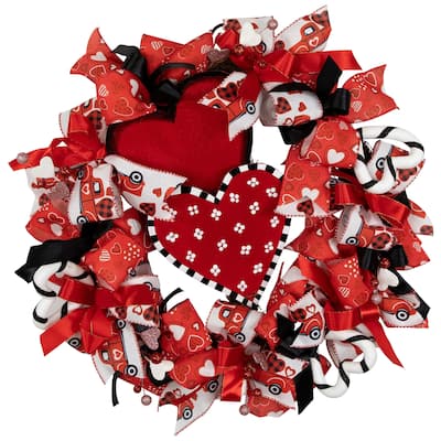 Ribbon and Twig Valentine's Day Wreath - 17"