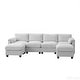 preview thumbnail 53 of 96, Modern Couduroy Modular Sectional Sofa Couch with Ottoman for Living Room