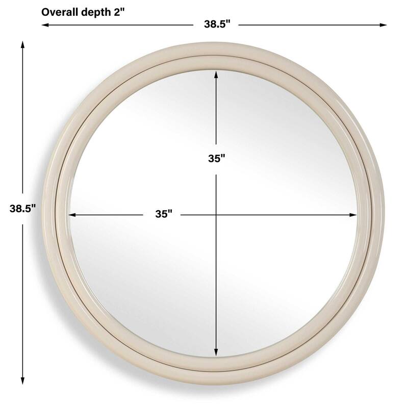 Uttermost Florian Warm White Round Mirror