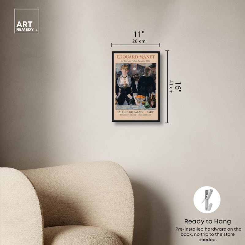 Manet's Famous Bar Canvas by Art Remedy