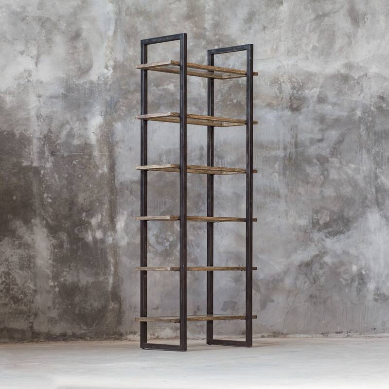 Uttermost Olwyn 36" Wide 6 Shelf Iron Shelving Unit
