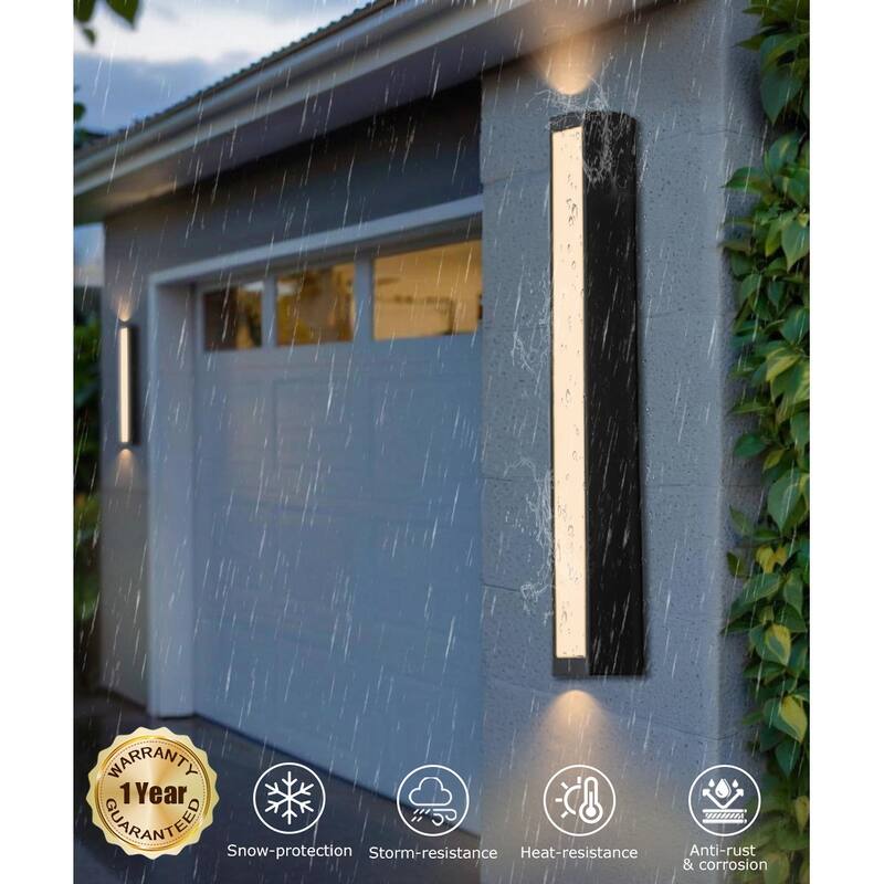 Modern Dimmable LED Outdoor Wall Sconce, 3000K Warm White