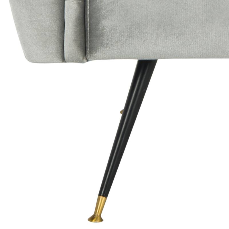 SAFAVIEH Mid-Century Modern Glam Mira Velvet Light Grey Club Chair - 32" W x 29" D x 37" H