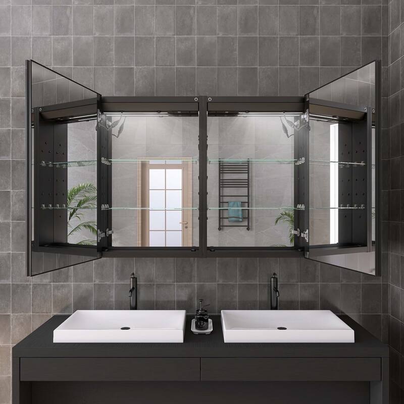 40" x 30" Lighted Medicine Cabinet with Mirror, Recessed Medicine Cabinets for Bathroom - 40" x 30"