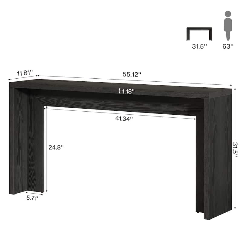55.1-Inch Wood Long Console Table Sofa Table for Entryway Living Room