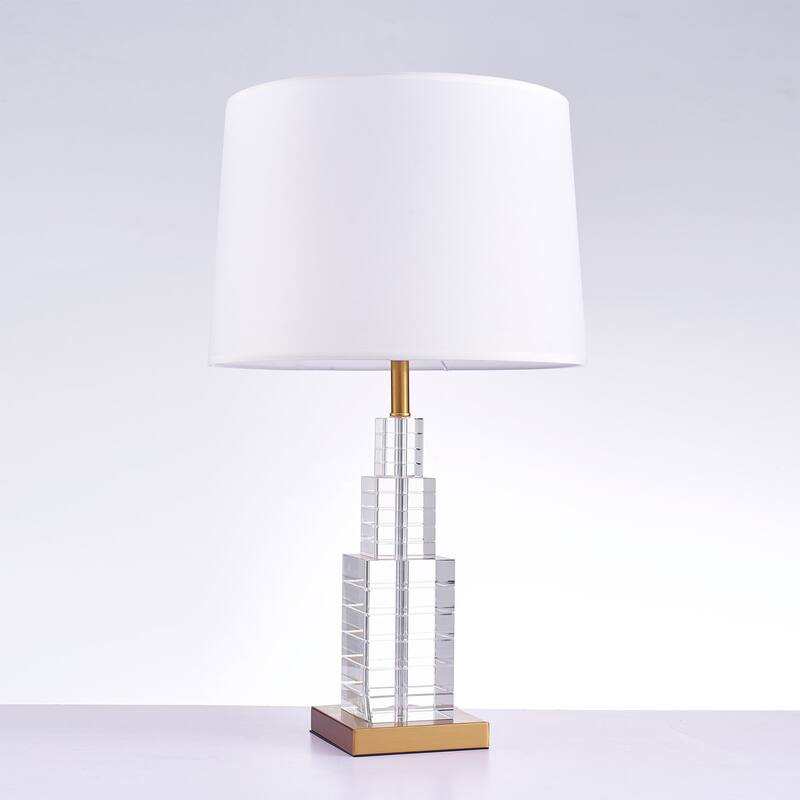 Pasargad Home Regal Collection Metal and Crystal Table Lamp Lights