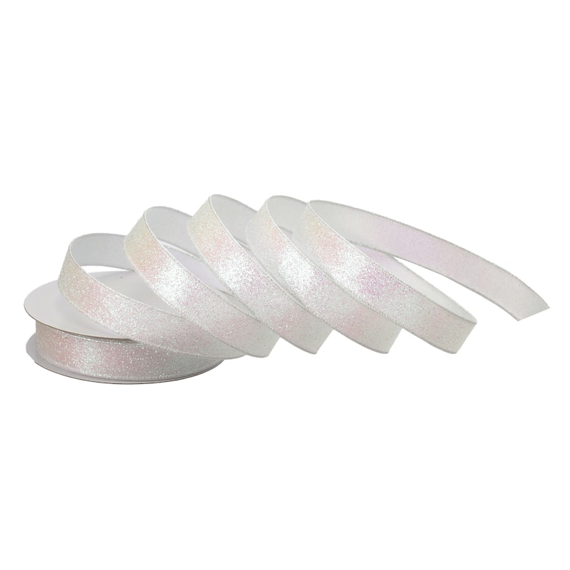 1"X20Y Wired Glitter Satin Ribbon