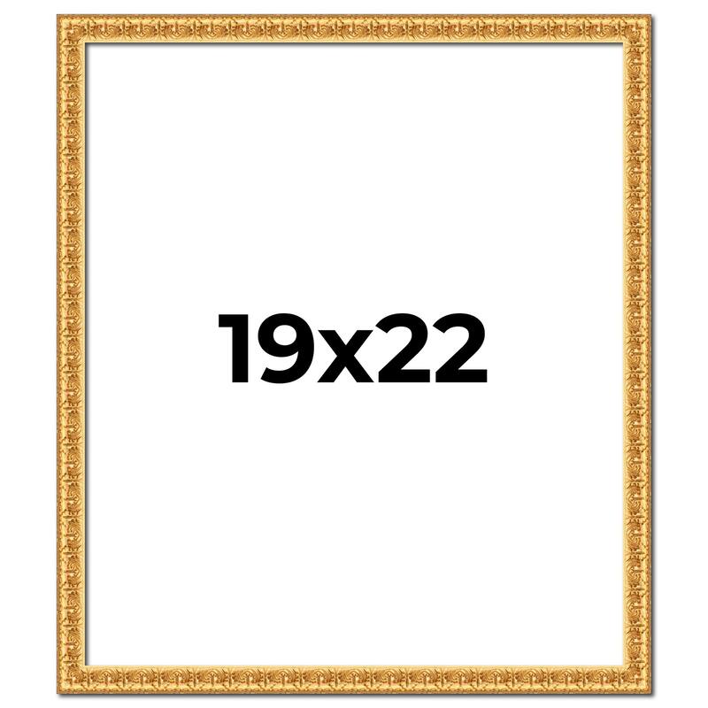 19x22 Frame Gold Real Wood Picture Frame Width 1 inches | Interior