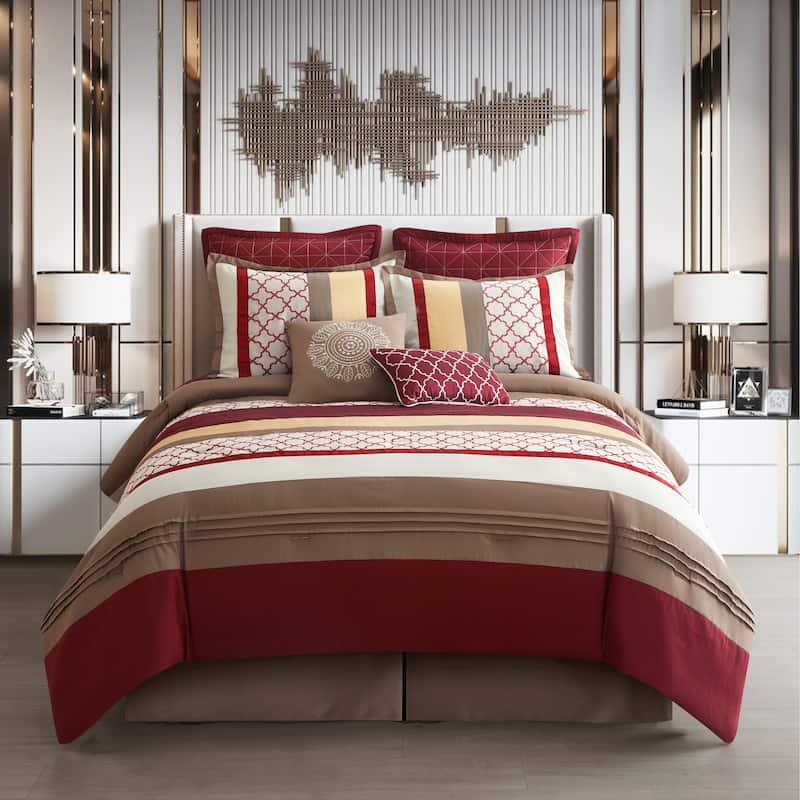 Nanshing Avalon Trellis 8-Piece Moroccan Print Comforter Set