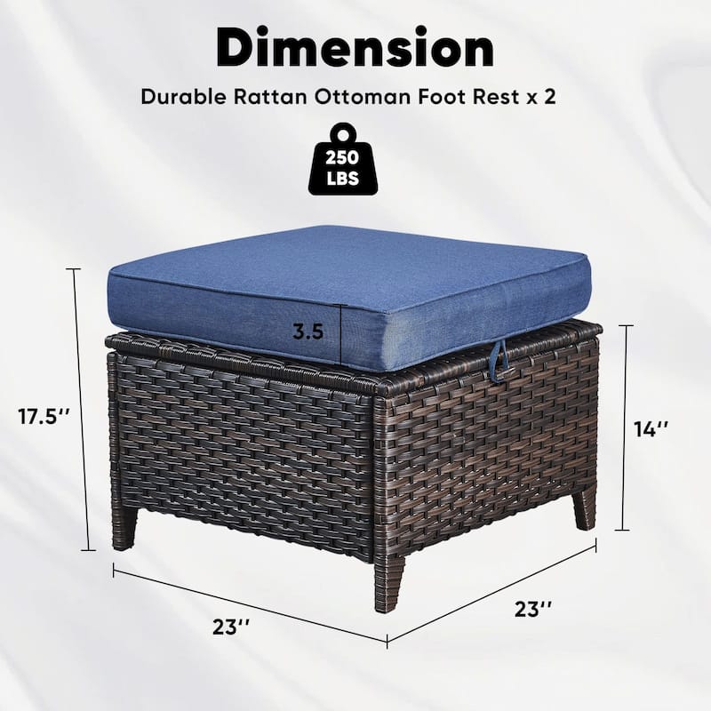 Outdoor Patio Ottoman for Swivel Chairs