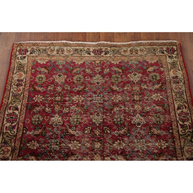 Tabriz Persian Antique Runner Rug Hand-knotted Wool Carpet - 3'3"x 9'3"