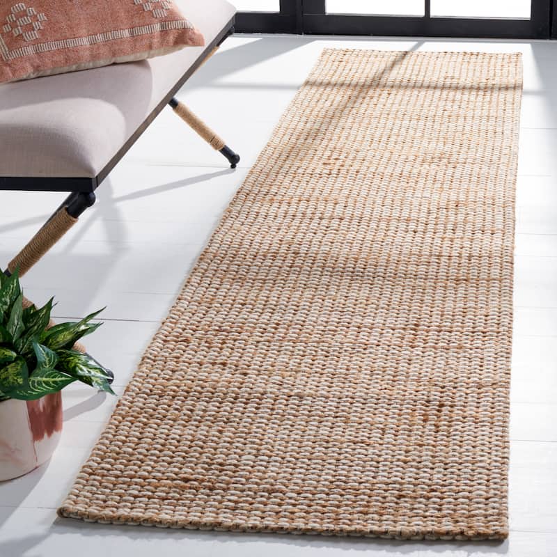SAFAVIEH Handmade Natural Fiber Yareli Jute & Wool Rug.. - 2'3" x 13' Runner - Natural/Beige