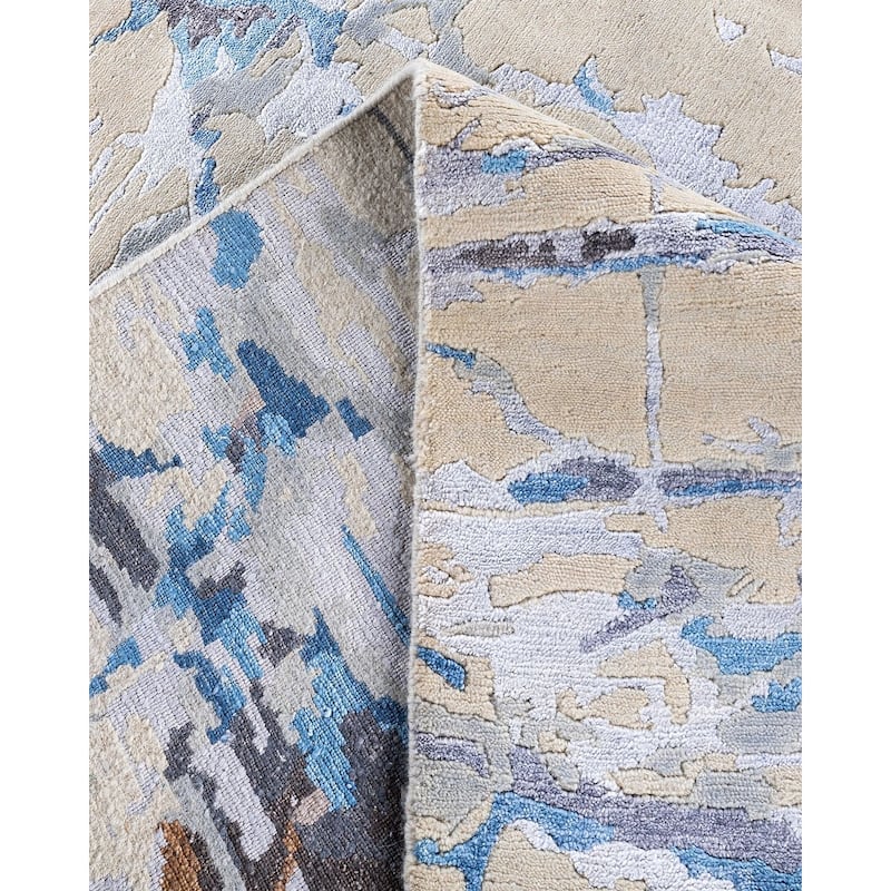 Modern One-of-a-Kind Hand-Knotted Area Rug - Beige, 8' 2" x 10' 0" - 8' 2" x 10' 0"