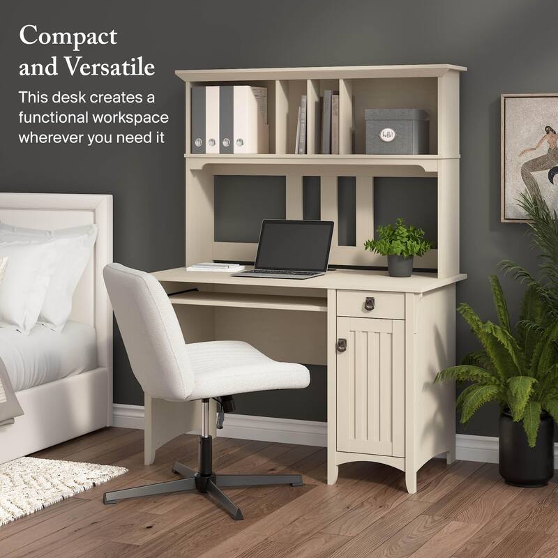 Bush Furniture Salinas Small Computer Desk with Storage Hutch