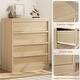 preview thumbnail 5 of 5, 30" 3 Drawer Nightstand, Modern Bedside Table with Storage, Natural Oak