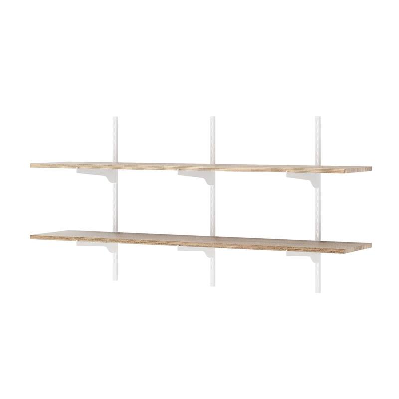 Wallniture Turin 48" Wall Mounted Shelves with Adjustable Brackets, Floating Bookshelves for Office & Living Room, 2,3 or 4 Tier