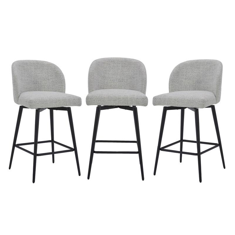 Charlotte Counter Height Swivel Barstool with Metal Legs Set