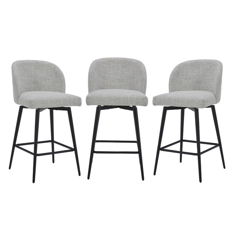 Spruce & Spring Charlotte Counter Height Swivel Barstool with Metal Legs Set