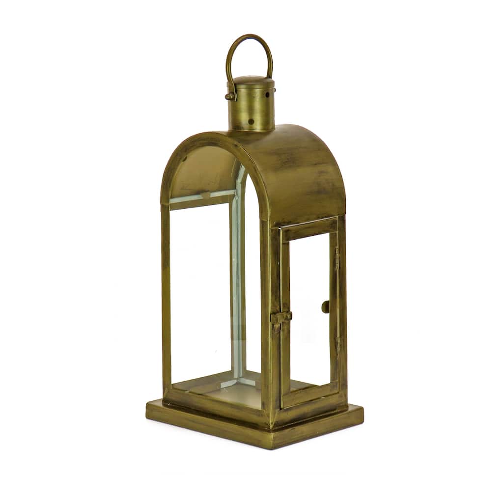 National Tree Company 16 in. HGTV Home Collection Arched Candle Lantern, Christmas Themed Home Decor, Small, Antique Bronze