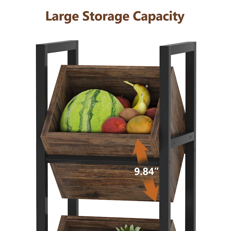 Vertical Standing Basket Storage Tower for Kitchen Bathroom Living Room