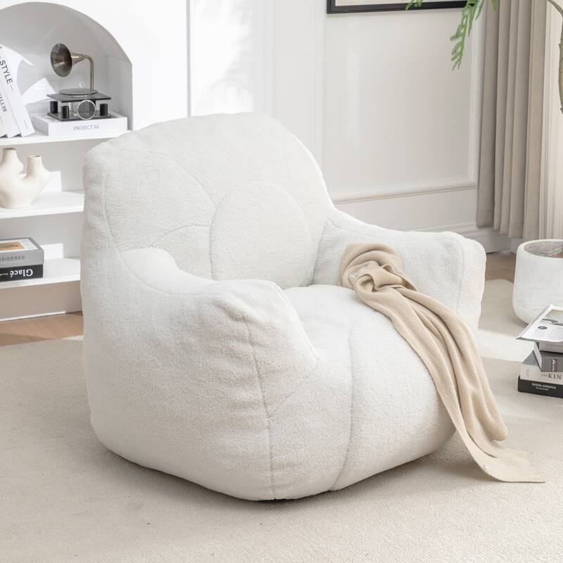 Anmytek Ultra Plush Fluffy Tufted Memory Foam Bean Bag Chair with Filler Lazy Sofa