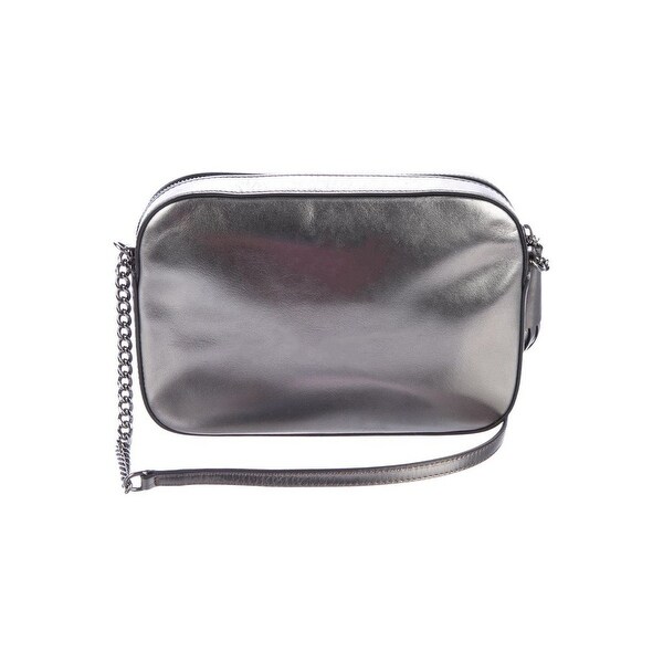 silver camera bag