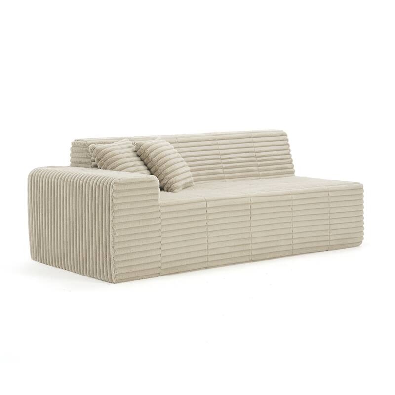81" W No Assembly Required Couch Plush Corduroy Loveseat Sofa