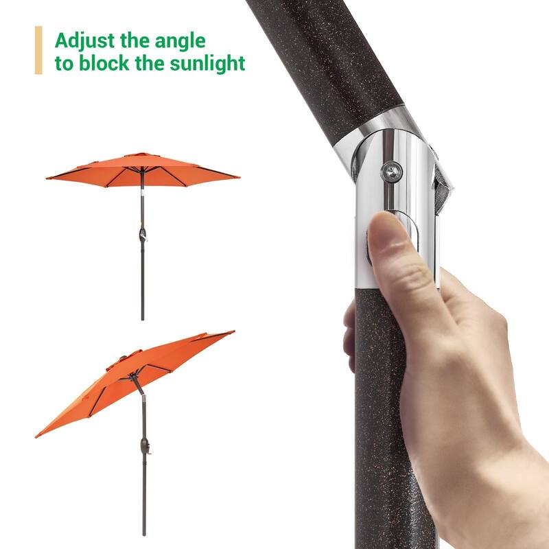 LIVOOSUN 7.5ft Steel Patio Market Umbrella Tilt System