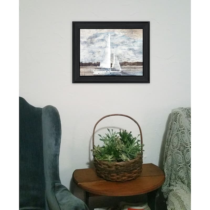 TrendyDecor4U Contemporary "Sailboat on Water" Framed Print Wall Art
