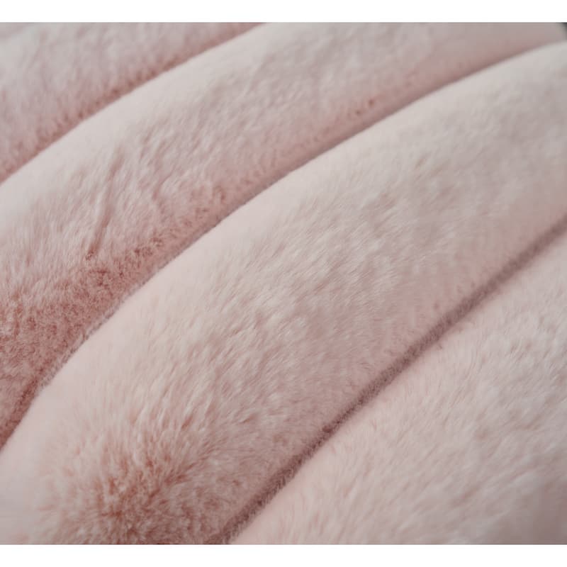Madrid Collection Ultra Soft Ribbed Faux Fur Throw Pillow