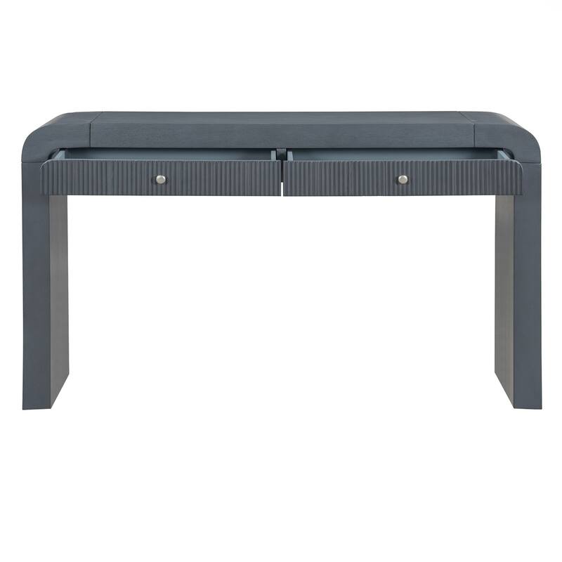 Console Table with Fluted Drawer Front, Entryway Table with Curved Corners , Sturdy Sofa Table for Hallway & Living Room