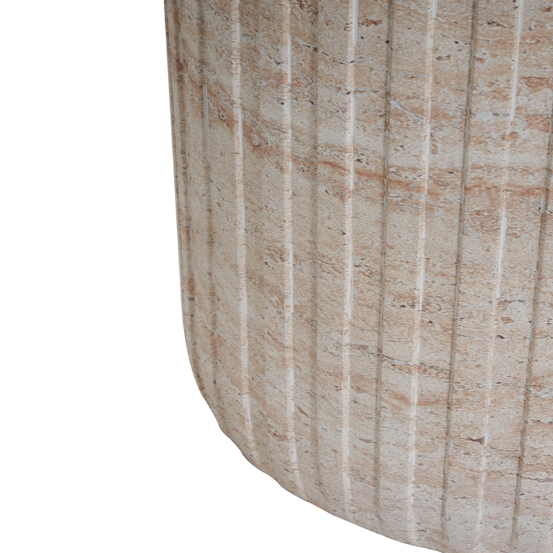 Roomfitters Outdoor Indoor Lightweight Side Table, Modern Cylinder Accent End Table with Vertical Fluted Design