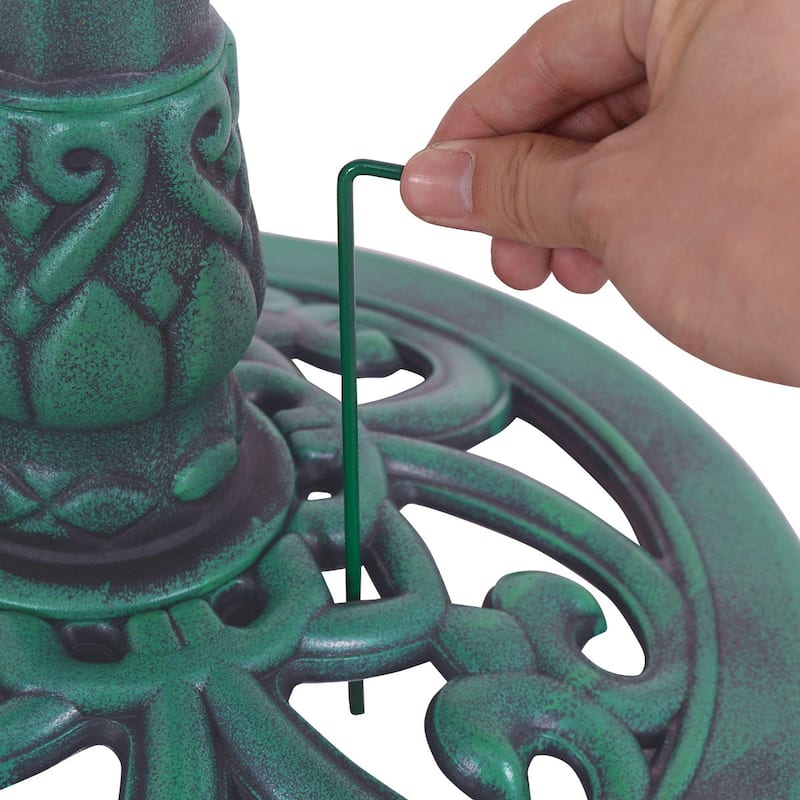 Costway Green Pedestal Bird Bath Feeder Freestanding Outdoor Garden