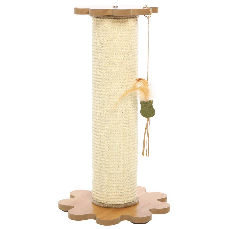 SAFAVIEH Home Natural/Ivory 12"W x 12''L x 21"H Sisal Cat Scratch Toy - 12"W x 12''L x 21"H