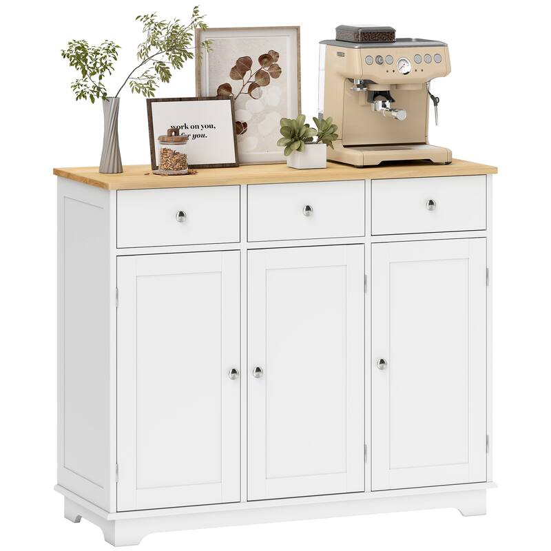 HOMCOM Modern Sideboard, Buffet Cabinet with Adjustable Shelves, Grey