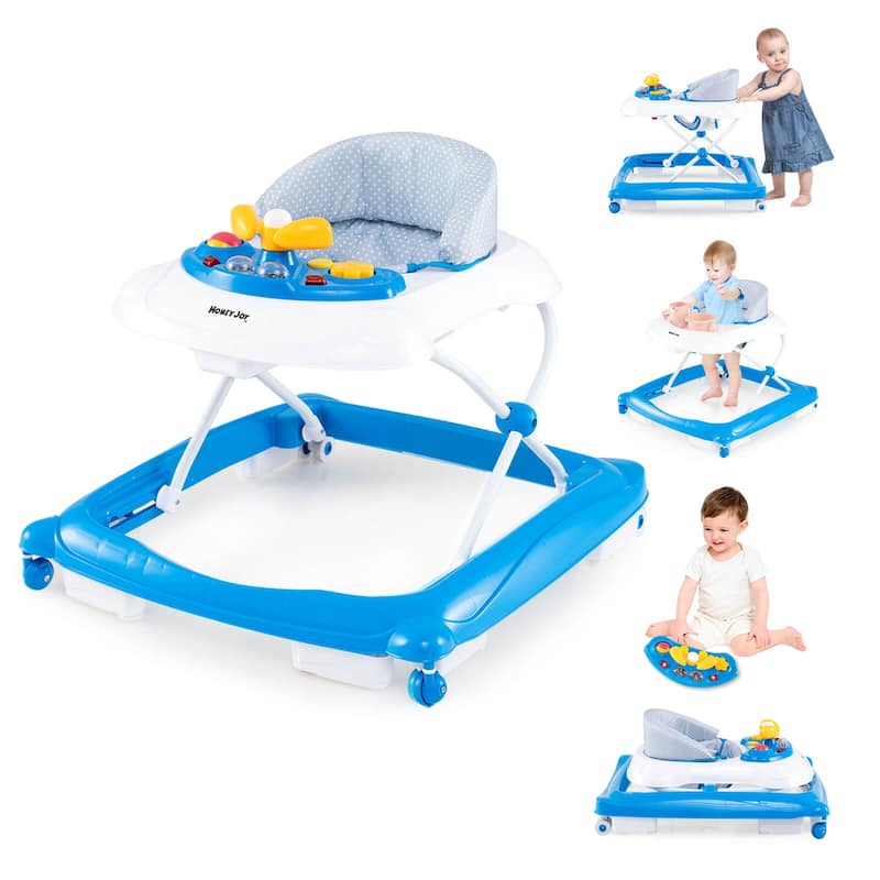 Honeyjoy Foldable Baby Walker with 3 Adjustable Heights Comfy Padded - See Details