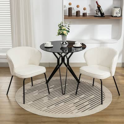 Dining Chairs With Black Metal Legs Set Of 2
