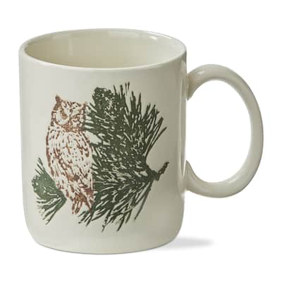Wilde Pine Owl Mug - 16oz Ceramic Drinkware, Multicolor, Dishwasher Safe, Perfect for Christmas - 4" H x 3.75" L x 5" W