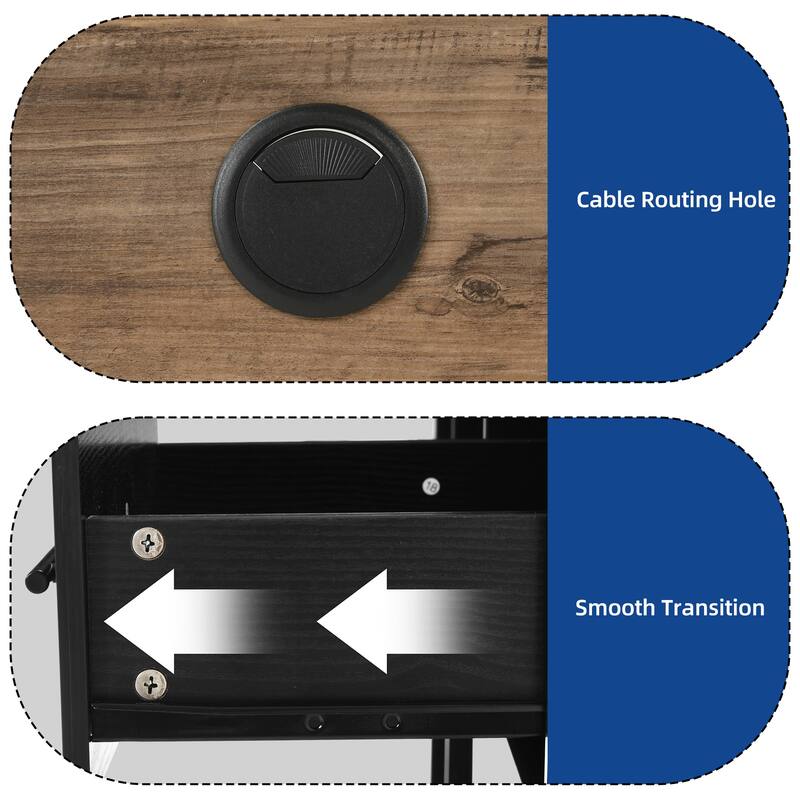 Moasis 70" Executive Desk w/ USB Port & Power Outlets, L Shaped Computer Desk with Storage Cabinet