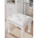 preview thumbnail 6 of 4, Signature Design by Ashley Trindura White Vanity Stool - 19"W x 16"D x 18"H