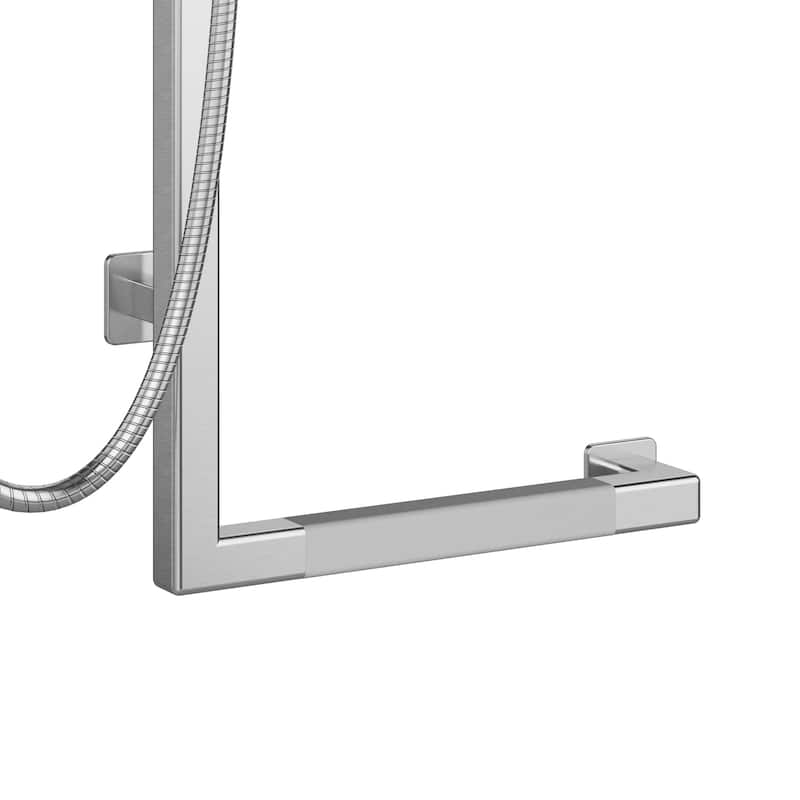 Seville Slide Bar ADA Compliant 500 lb Weight Capacity Slide Bar with Multi-function Handshower Left Brushed Stainless Steel