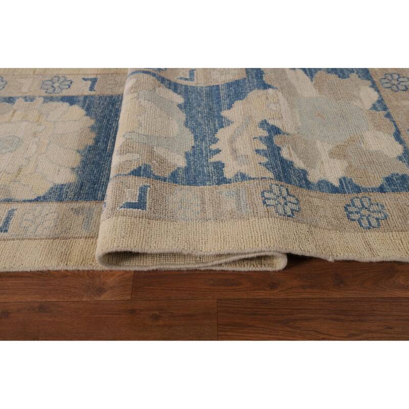 Vegetable Dye Oushak Oriental Large Rug Handmade Yellow Wool Carpet - 10'1"x 13'6"