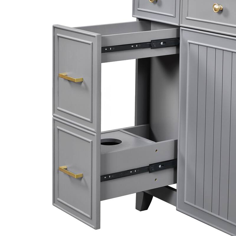 Sophisticated Bathroom Vanity with Abundant Storage and Durable Construction