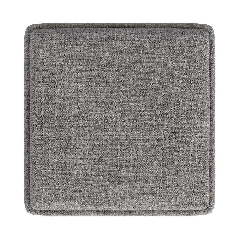 Soa 18 Inch Square Tray-Top Storage Accent Ottoman in Gray Woven Fabric - Gray