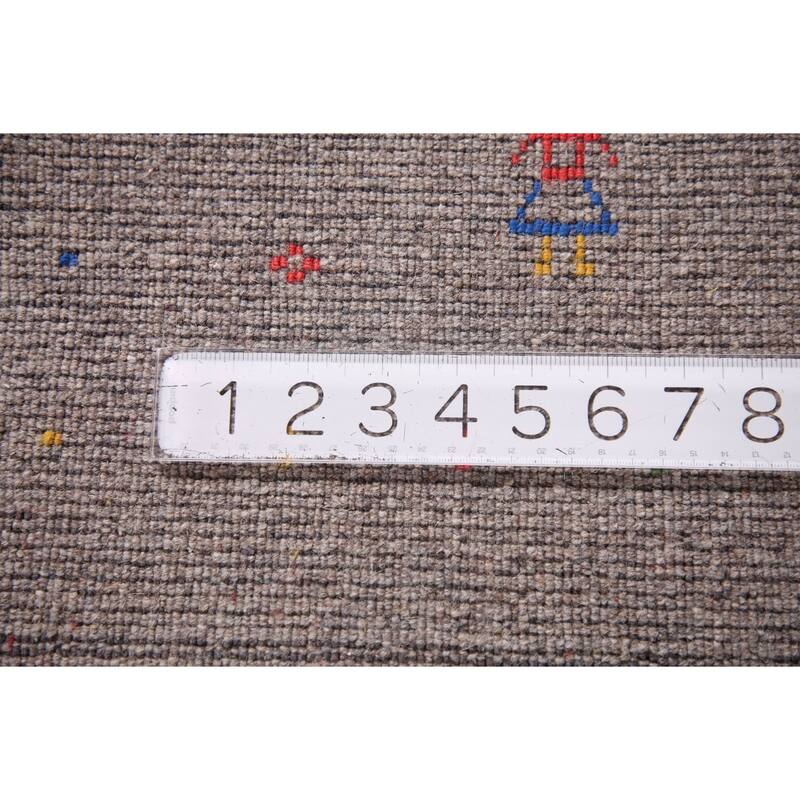 Gray Gabbeh Indian Area Rug Handmade Tribal Wool Carpet - 8'3" x 10'0"