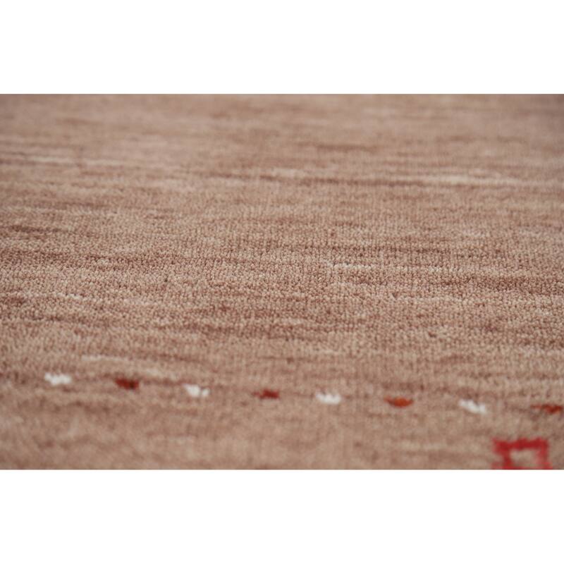 Hand Knotted Oriental 100% Wool Carpet Tribal Animal Pictorial Brown Gabbeh Area Rug - 7' 10'' X 5' 2''