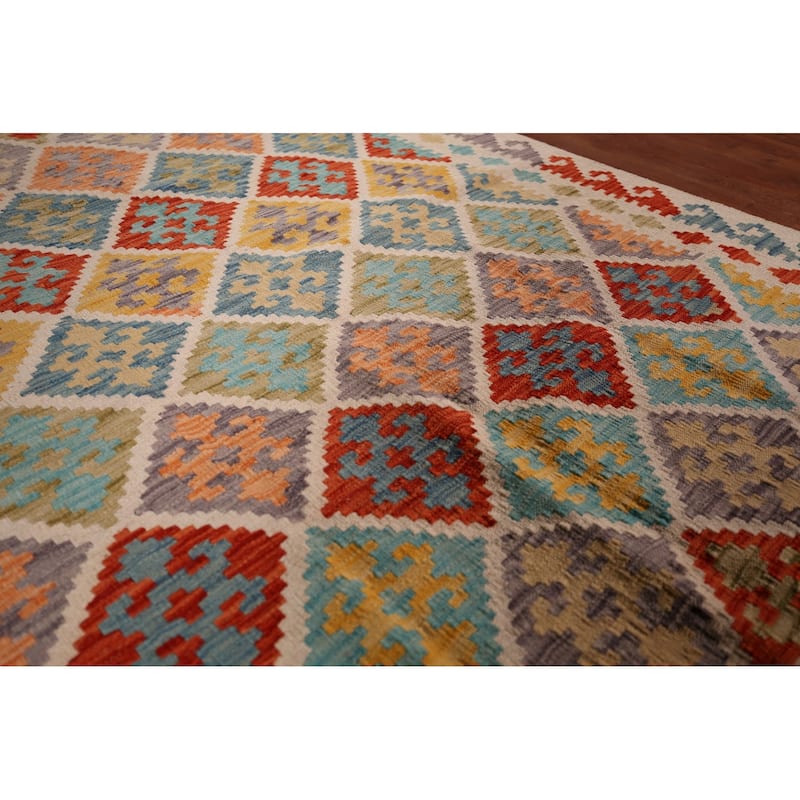 Reversible Kilim Oriental Area Rug Flatweave Wool Carpet - 5'1"x 6'6"