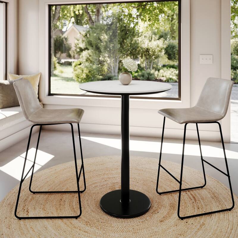 Commercial HPL Tabletop with Bar Height Round Base