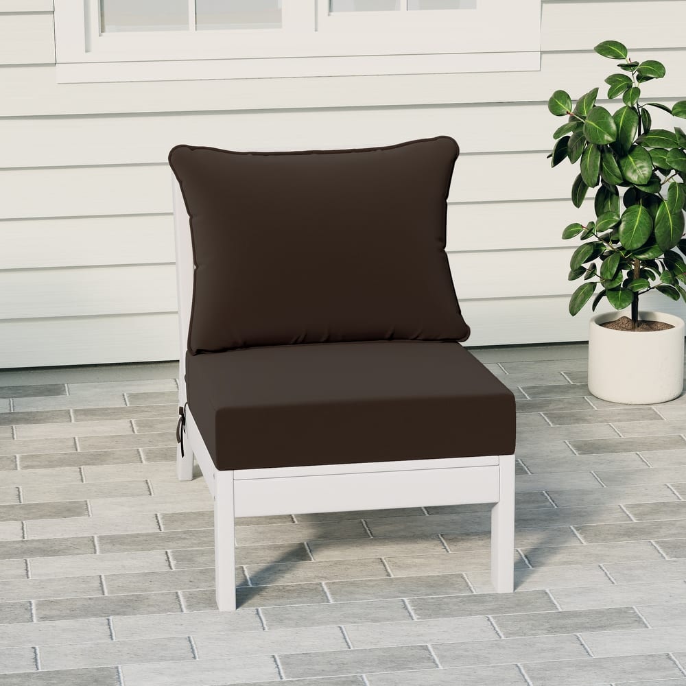 Birchwood All Weather HDPE Outdoor Patio Deep Seating White Armless Chair With Cushions (1-Piece)